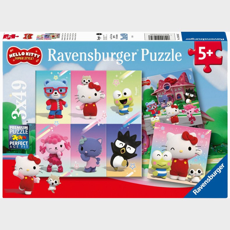 Ravensburger Hello Kitty Super Style Puslespil 3x49 Brikker
