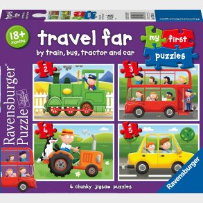 Ravensburger My First Puzzles Travel far Puslespil 4-i-1