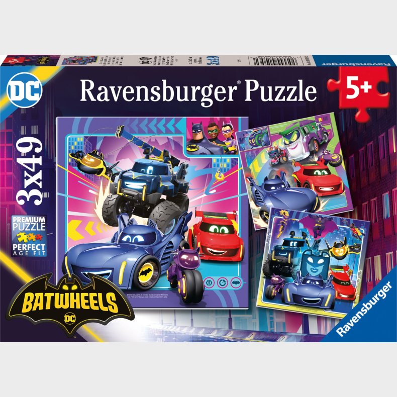 Ravensburger Batwheels Puslespil 3x49 Brikker