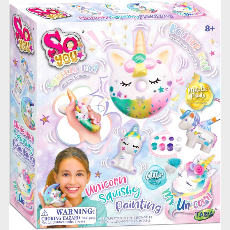 So Beads St Mal Squishies Enhjrninger 4-Pak