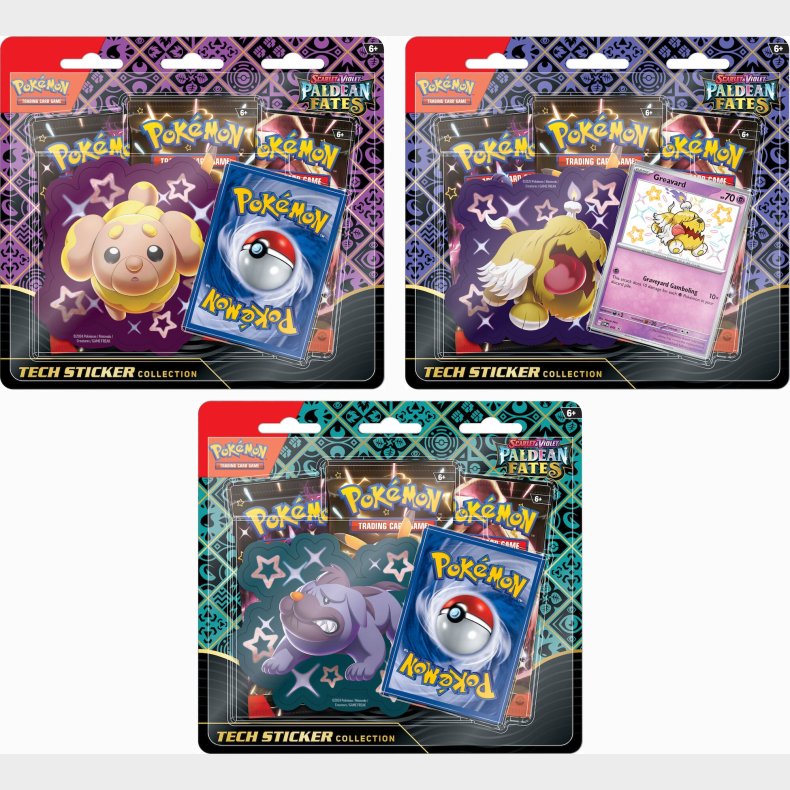 Pokmon Scarlet &  Violet Paldean Fates Tech Sticker Collection Samlekort Blandet Udvalg