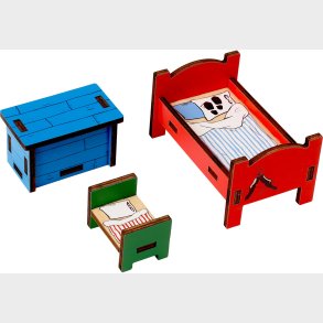 Pippi Langstrmpe Dukkehusmbler Sovevrelse 3 Dele