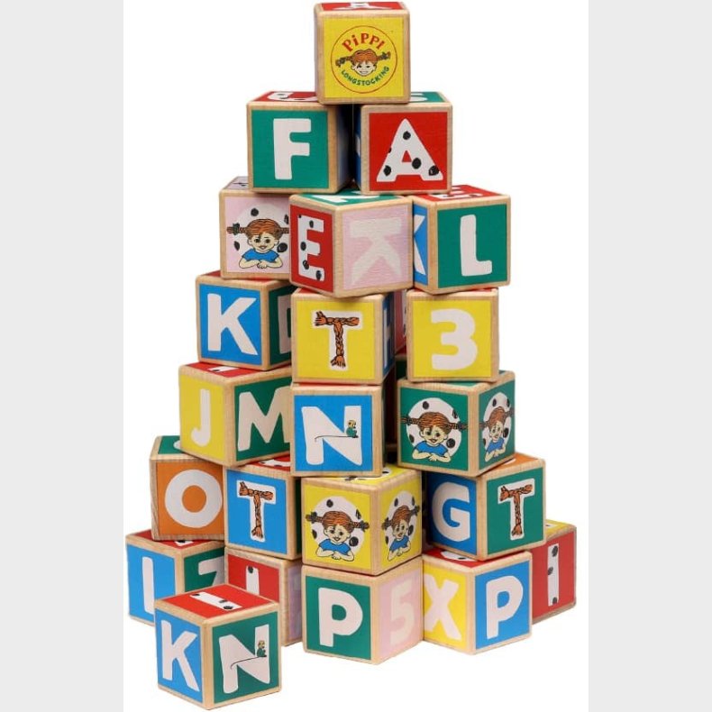 Pippi Langstrmpe Bogstavsklodser 36 Stk.