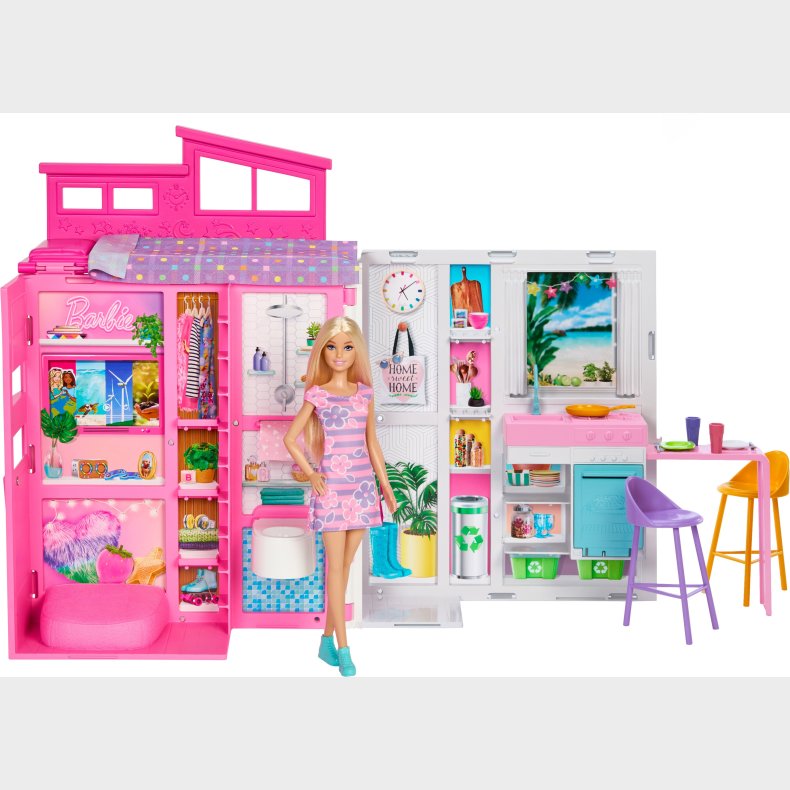 Barbie Legest med Dukke Getaway House