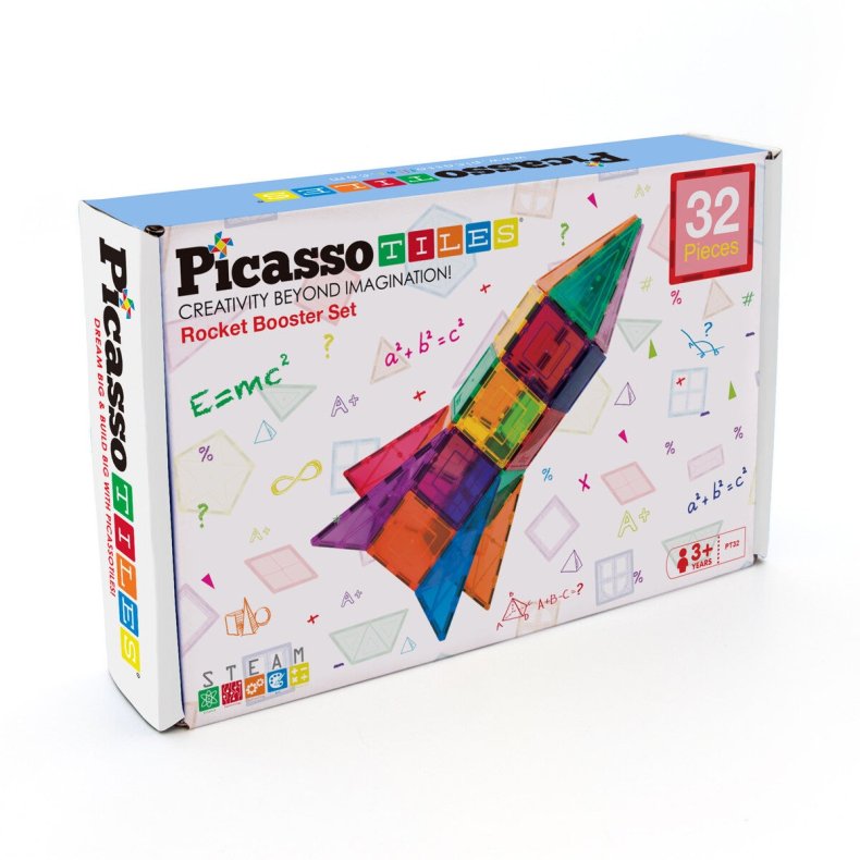 PicassoTiles Rocket Booster Magnetisk Byggest 32 Dele