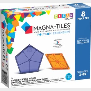 Magna-Tiles Clear Colors Polygon Udvidelsesst 8 Dele