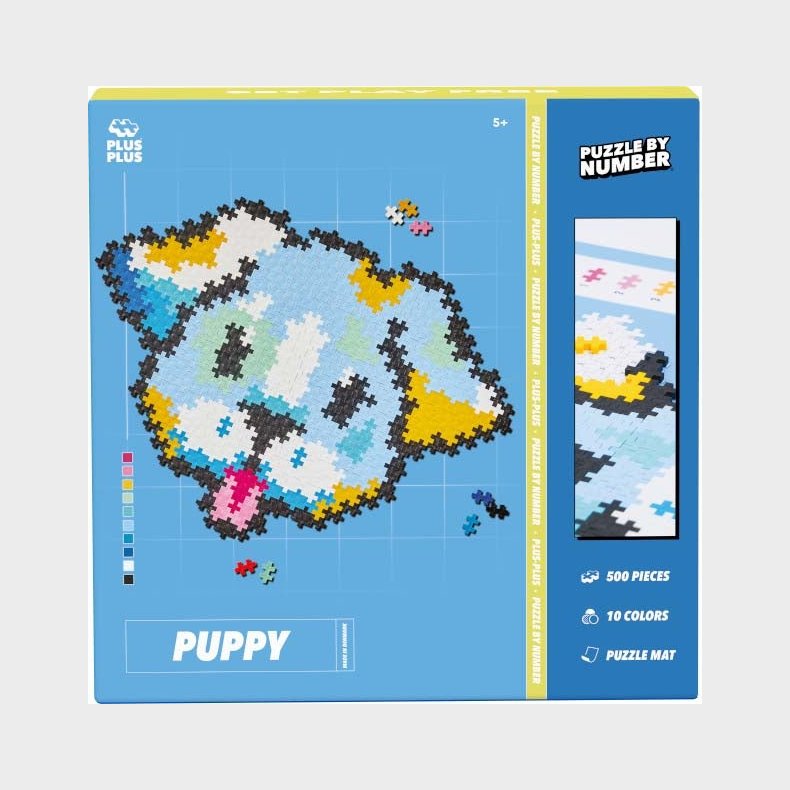 Plus-Plus Puzzle By Number Byggest Hundehvalp 500 Dele