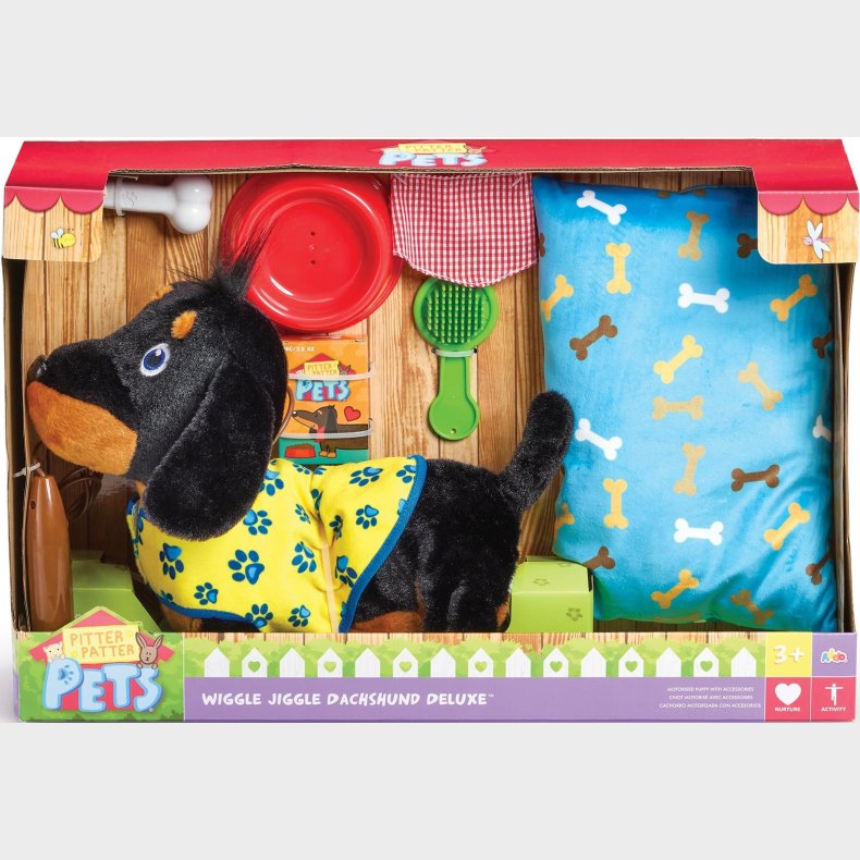 Happy Pets Wiggle Jiggle Gravhund Deluxe Interaktiv Hund