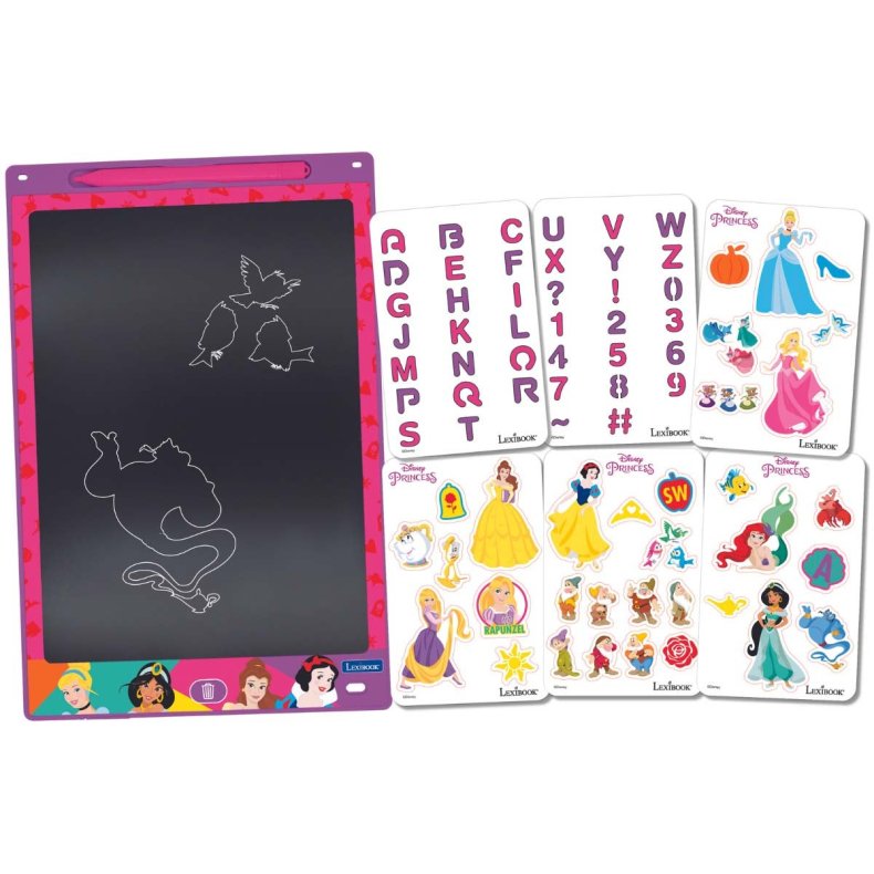 Lexibook Disney Princess Tegnetablet med Stencilskabeloner
