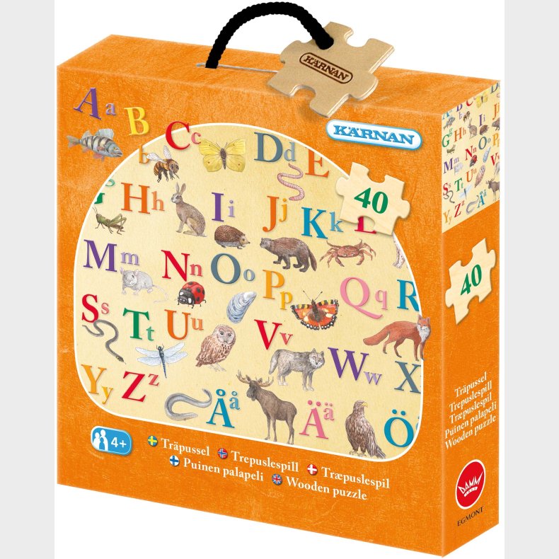 K&auml;rnan Trpuslespil ABC Dyr 40 Brikker