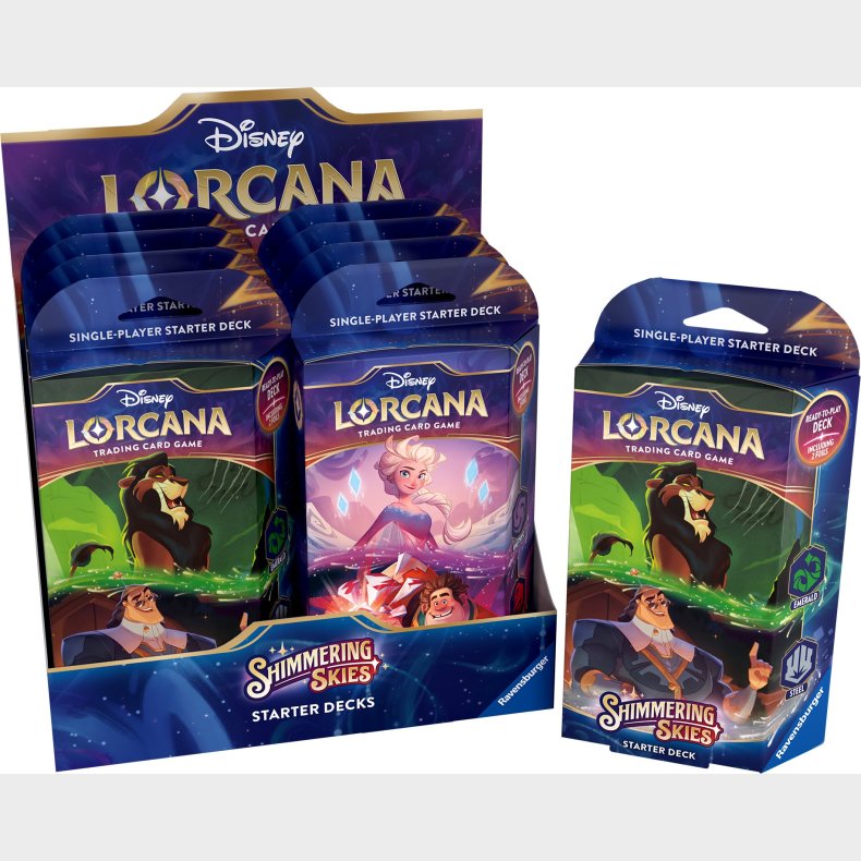 Disney Lorcana Shimmering Skies Starter Decks Kortspil 8-pak