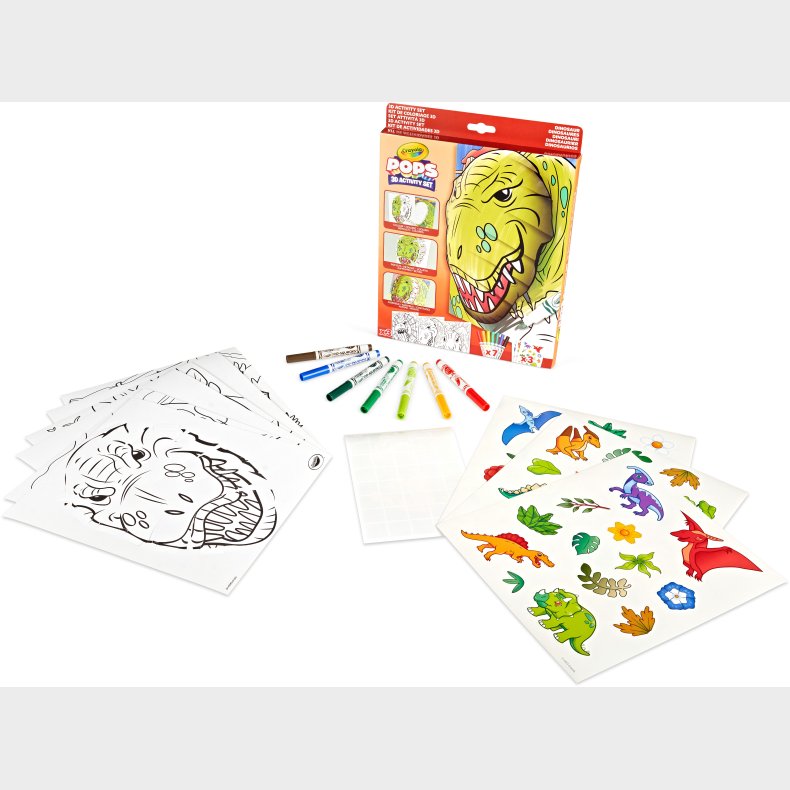 Crayola Pops 3D Skitseblok - Dinosaur