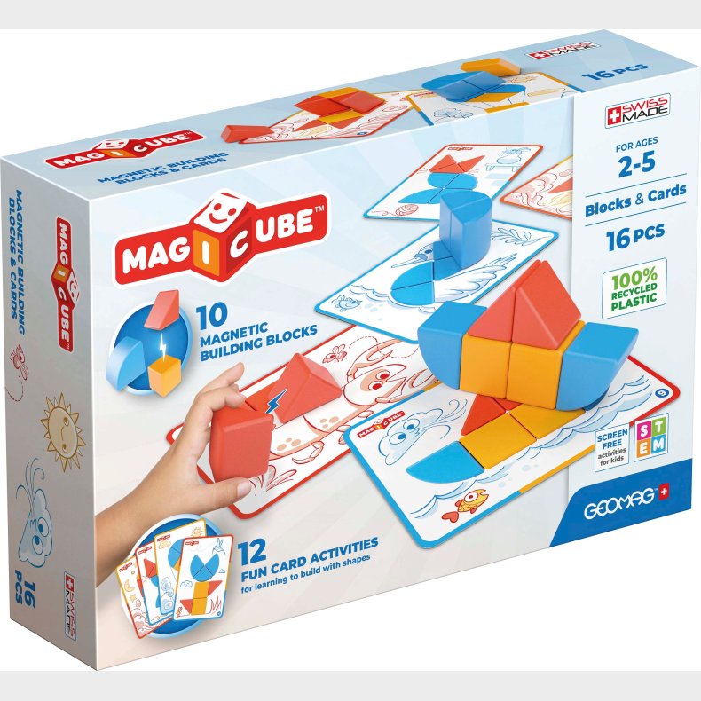 Geomag Magicube Klodser og Kort 16 Brikker