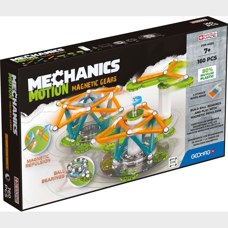 Geomag Mechanics Motion 3 Magnetiske Gear Byggest 160 Brikker