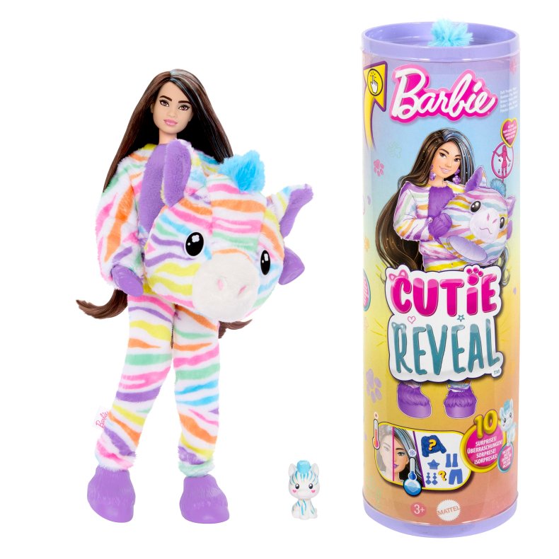 Barbie Cutie Reveal Dukke med Regnbuefarvet Zebra