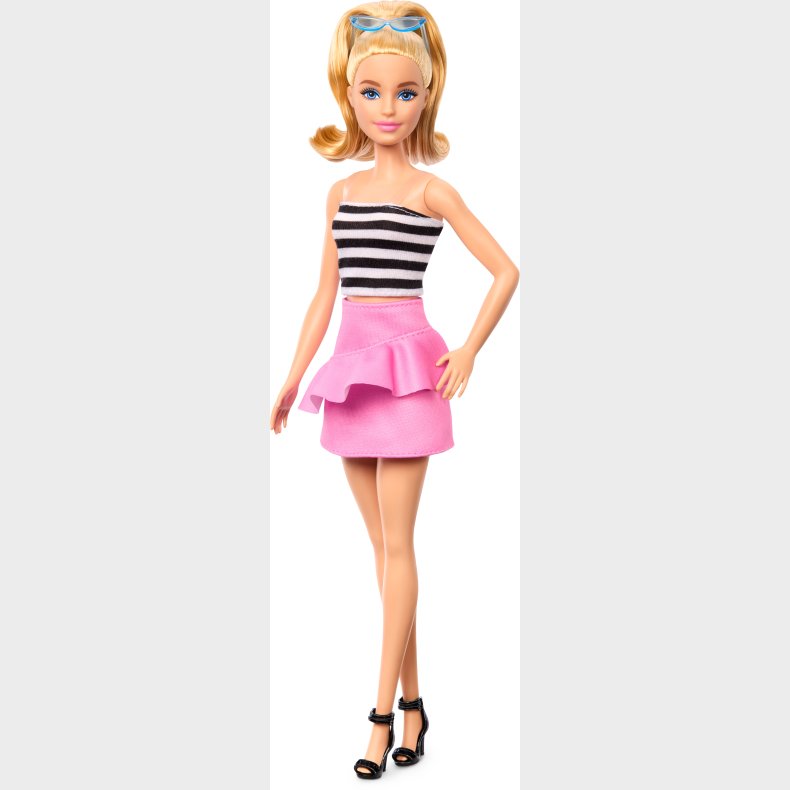 Barbie Fashionista Dukke med Blondt Hr &amp;  Stribet Top