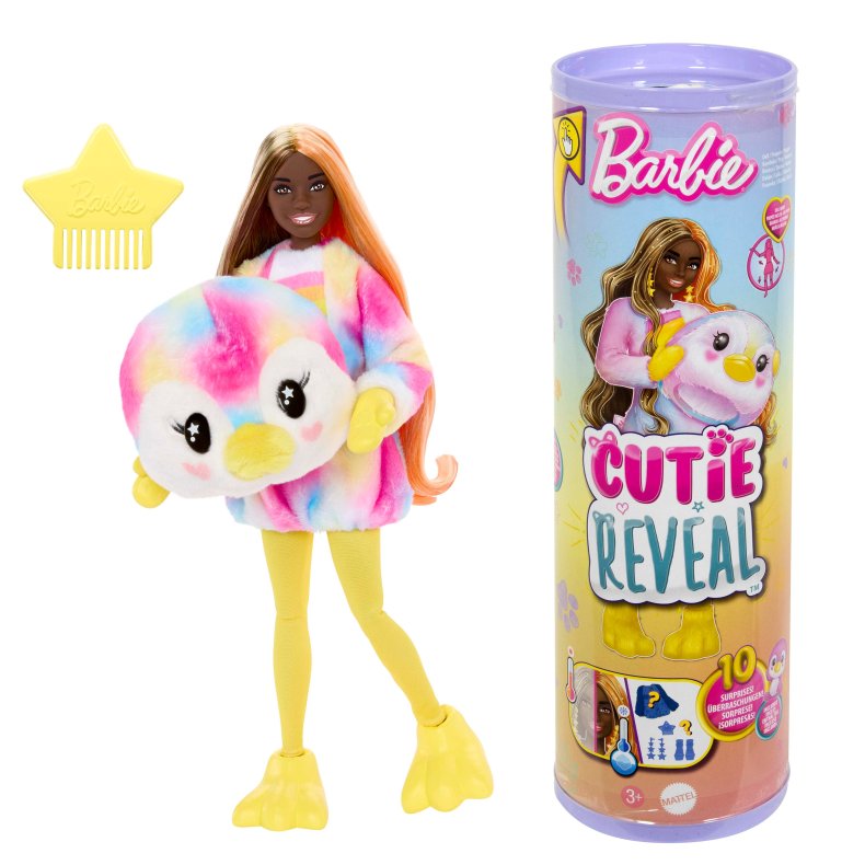 Barbie Cutie Reveal Dukke med Tie-dye Pingvin