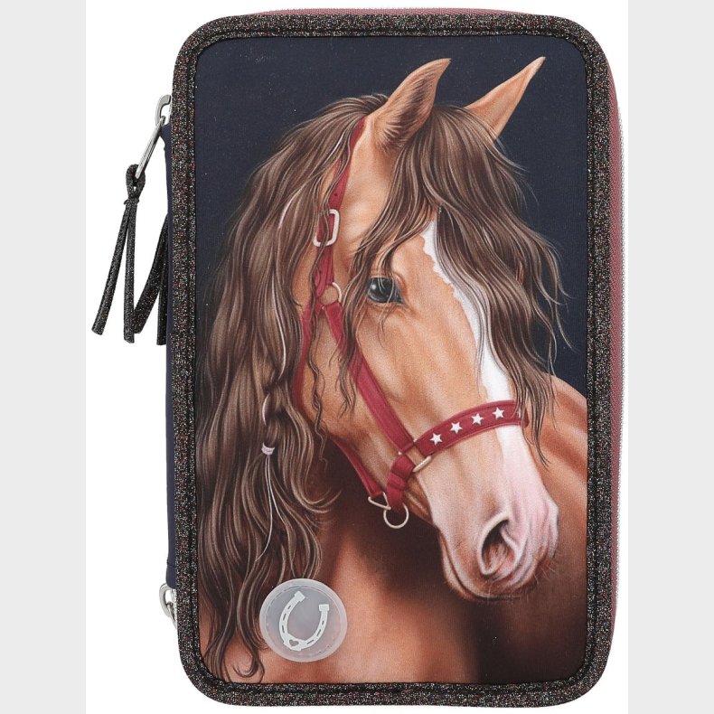 Miss Melody Tredelt Penalhus med LED-lys Glitter Horse