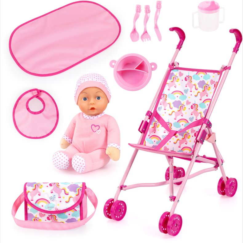 Bayer Design Dukkevogn Buggy St med Dukke, Pink