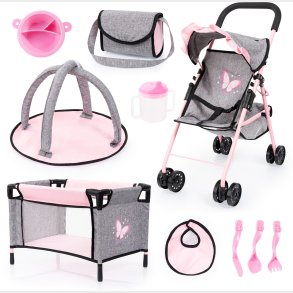 Bayer Design 10-i-1 Dukkevogn St, Gr/Lyserd