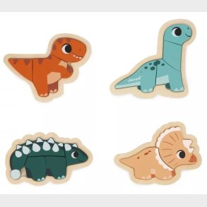 Janod 4 Progressive Puslespil Dinosaurer 14 Brikker