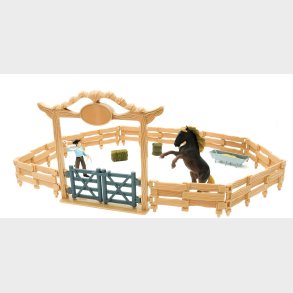 Mojo Western Ranch Corral Hestefold med Hest 14 Dele