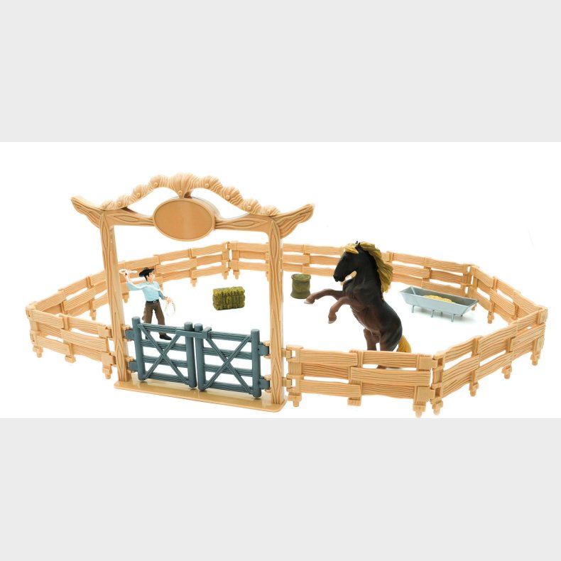 Mojo Western Ranch Corral Hestefold med Hest 14 Dele
