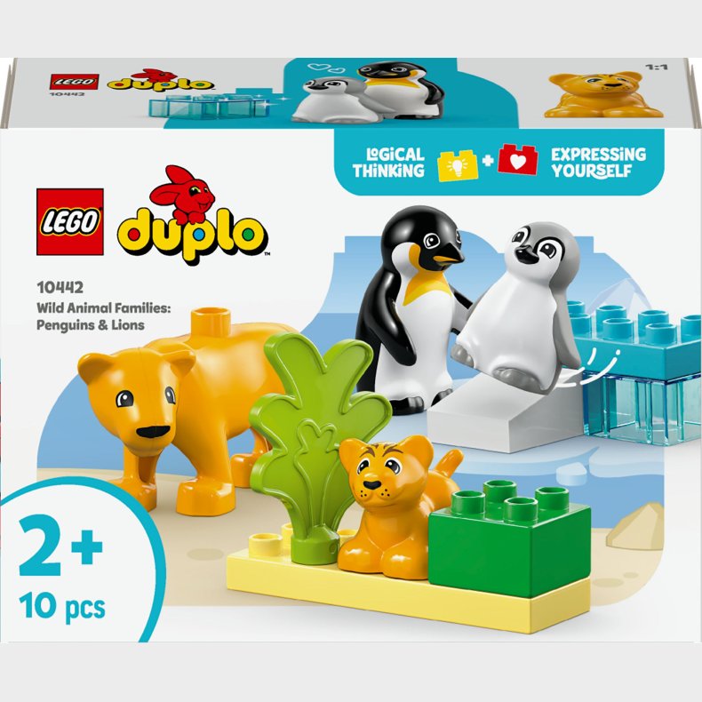 LEGO DUPLO Town 10442 Vilde dyrefamilier: pingviner og lver