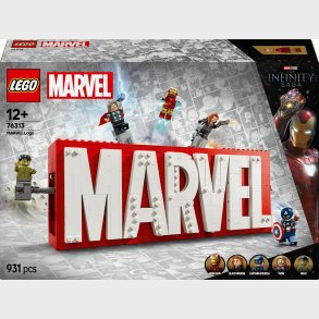 LEGO Super Heroes 76313 MARVEL-logo og minifigurer