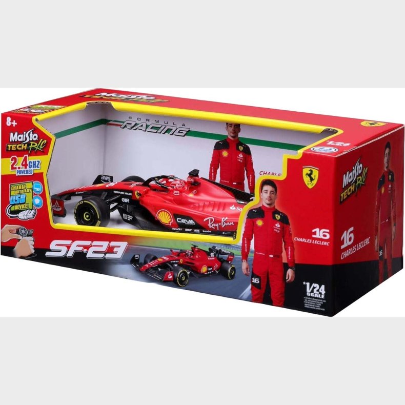 Maisto Ferrari SF90 F1 Fjernstyret Racerbil 2023 Charles Leclerk 1:24