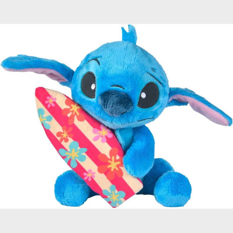 Disney Lilo &amp;  Stitch Bamse Stitch med Surfbrt 25 cm