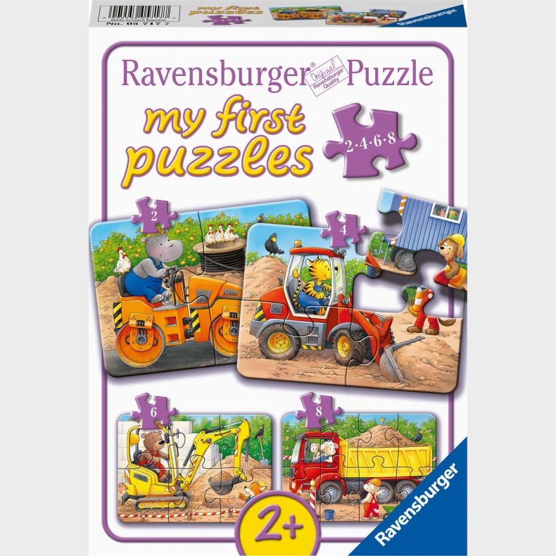Ravensburger My First Puzzles Puslespil Dyr P Byggepladser 4-i-1