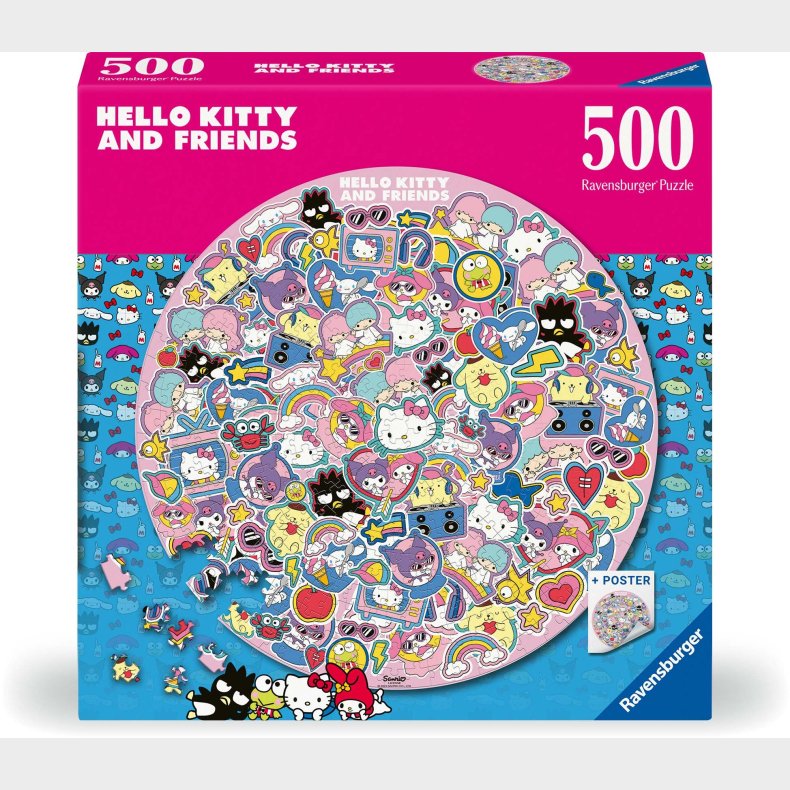 Ravensburger Rundt Hello Kitty Puslespil 500 Brikker