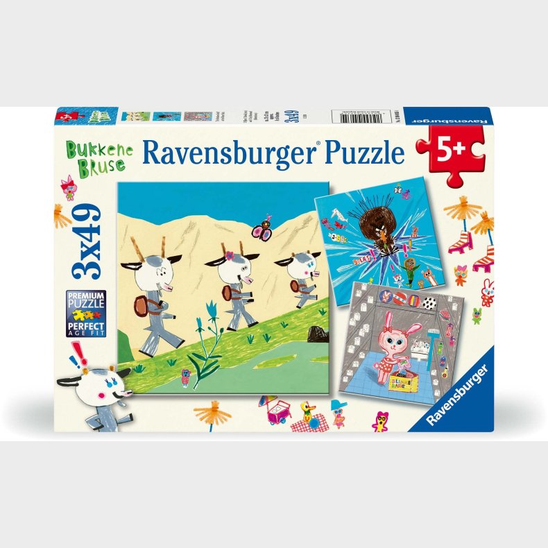 Ravensburger Bukkene Bruse Puslespil 3x49 Brikker