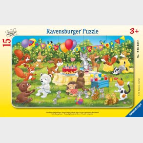 Ravensburger Rammepuslespil Dyrenes Fdselsdagsfest 15 Brikker