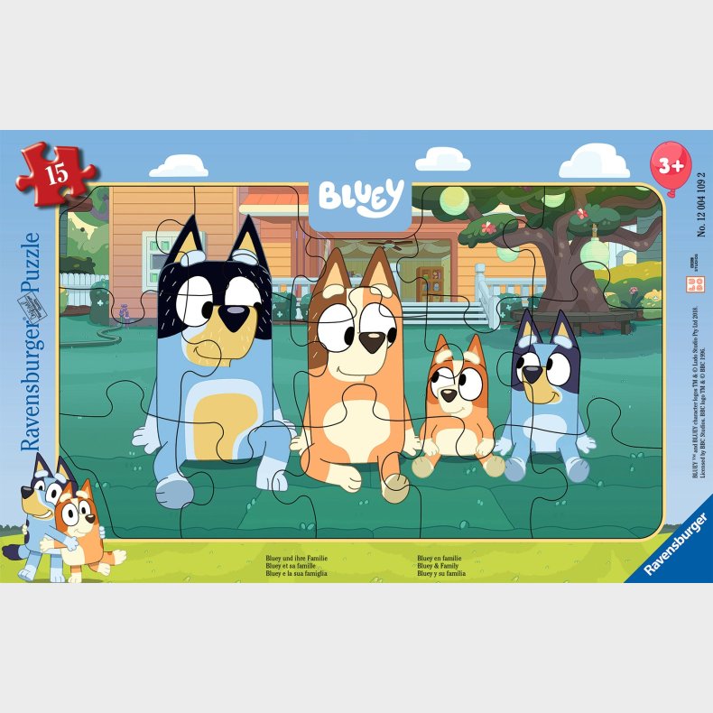 Ravensburger Bluey And Her Family Rammepuslespil 15 Brikker