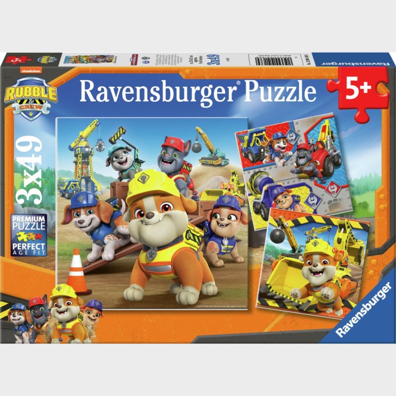 Ravensburger Rubble &  Crew Arbejdskretjer Puslespil 3x49 Brikker