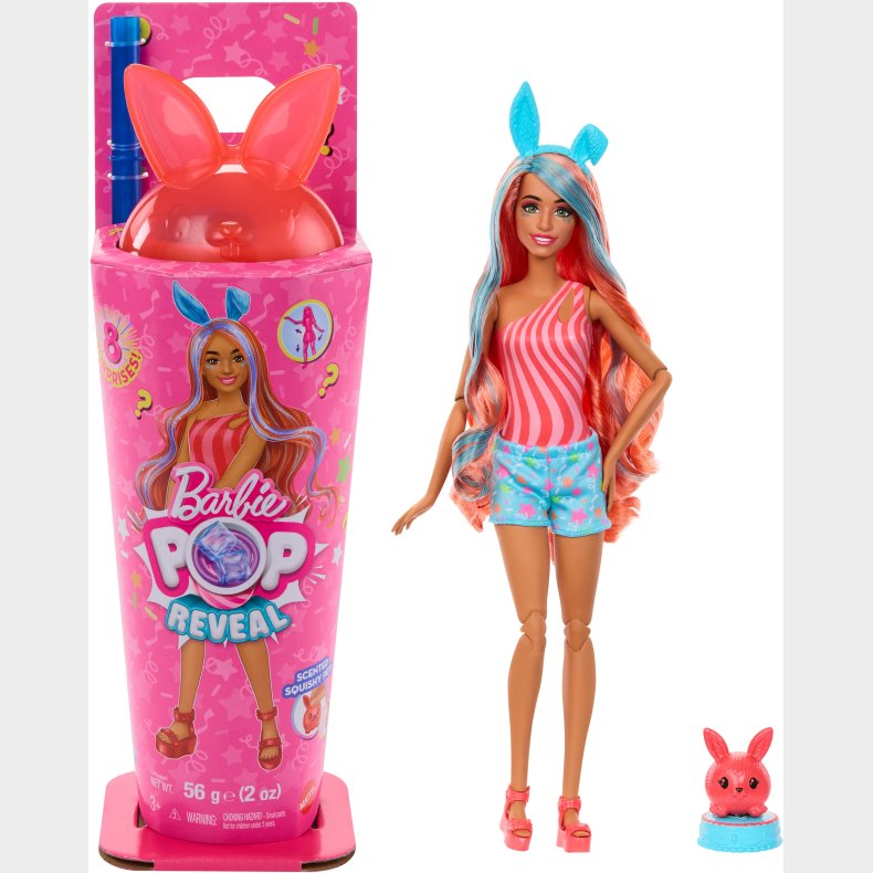 Barbie Pop Reveal Dukke Animal Party Kanin