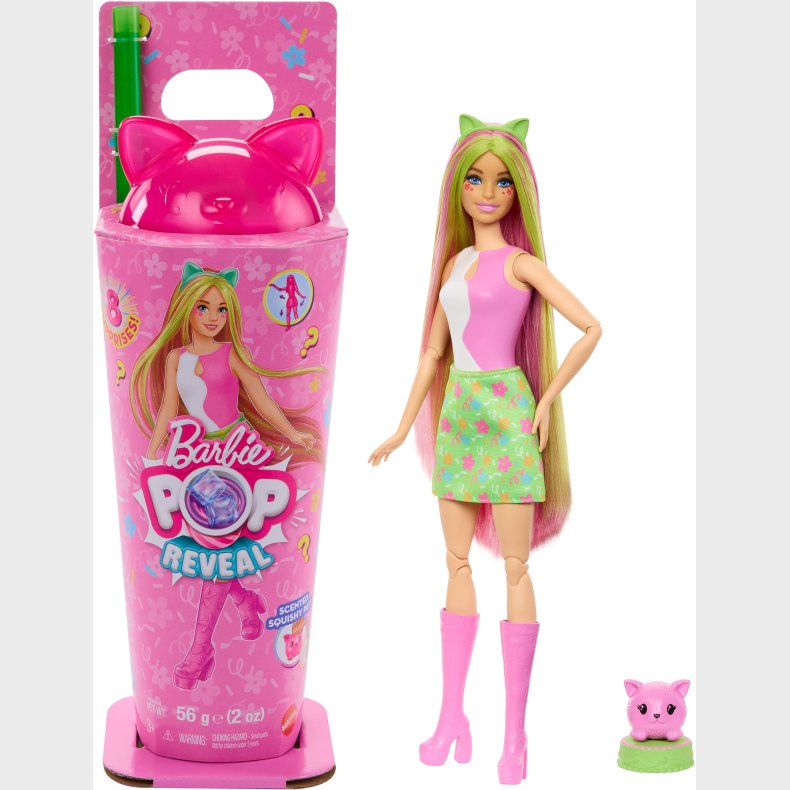 Barbie Pop Reveal Dukke Animal Party Kattekilling