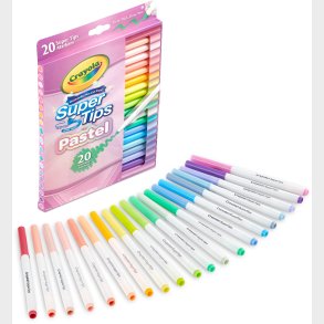 Crayola Super Tips Fiberpenne Pastel 20-pak