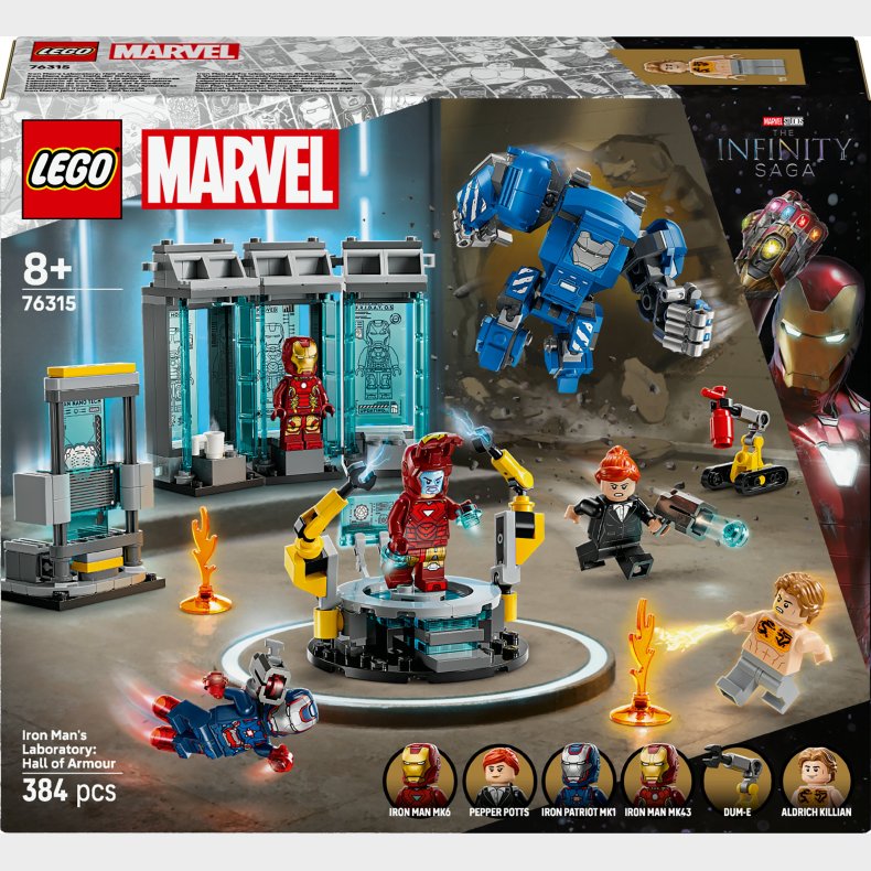 LEGO Super Heroes 76315 Iron Mans laboratorium: Dragtgalleriet