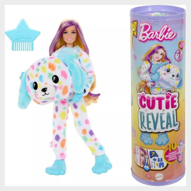 Barbie Cutie Reveal Dukke med Regnbuefarvet Dalmatiner