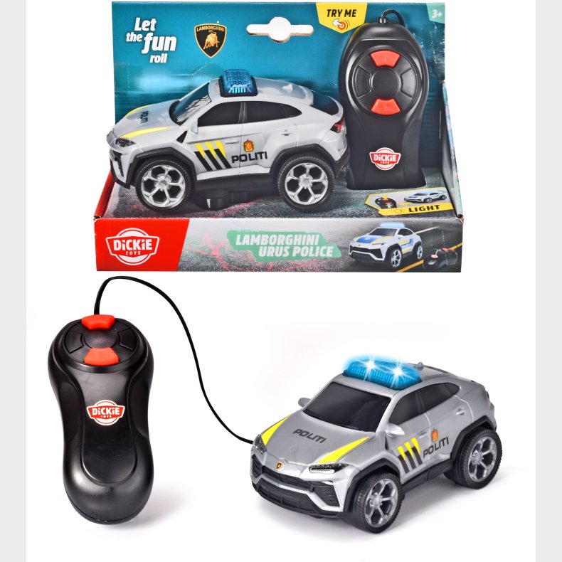 Dickie Toys Norsk Politibil Lamborghini Urus Ledningsstyret