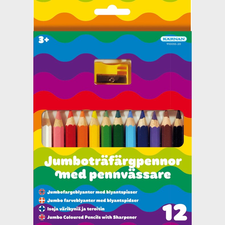 Egmont Krnan Trfarvepens 12 stk. Halv-Jumbo