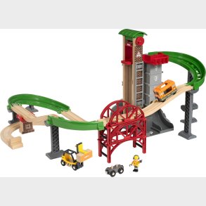 BRIO 33887 Togbane Lft &  ls med lagerbygning