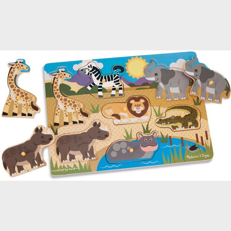 Melissa &amp;  Doug Knoppuslespil Safari 7 Brikker