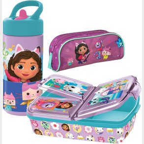 Gabby's Dollhouse Penalhus, Madkasse &  Drikkedunk