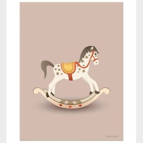 Vissevasse Plakat - 30x40 - Rocking Horse - Rosa