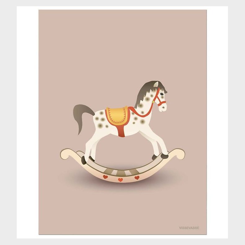 Vissevasse Plakat - 30x40 - Rocking Horse - Rosa