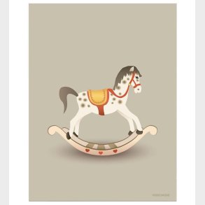 Vissevasse Plakat - 30x40 - Rocking Horse - Lysegr